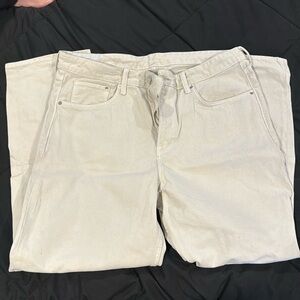 Men's Classic Straight Jeans in Off-White